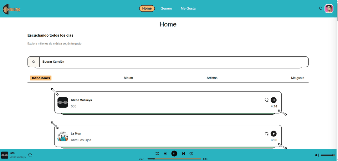 Sitio Web Informativo music